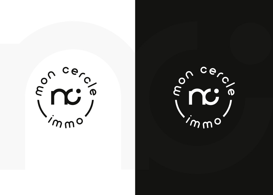 logo version 2 mon cercle immo noir et blanc